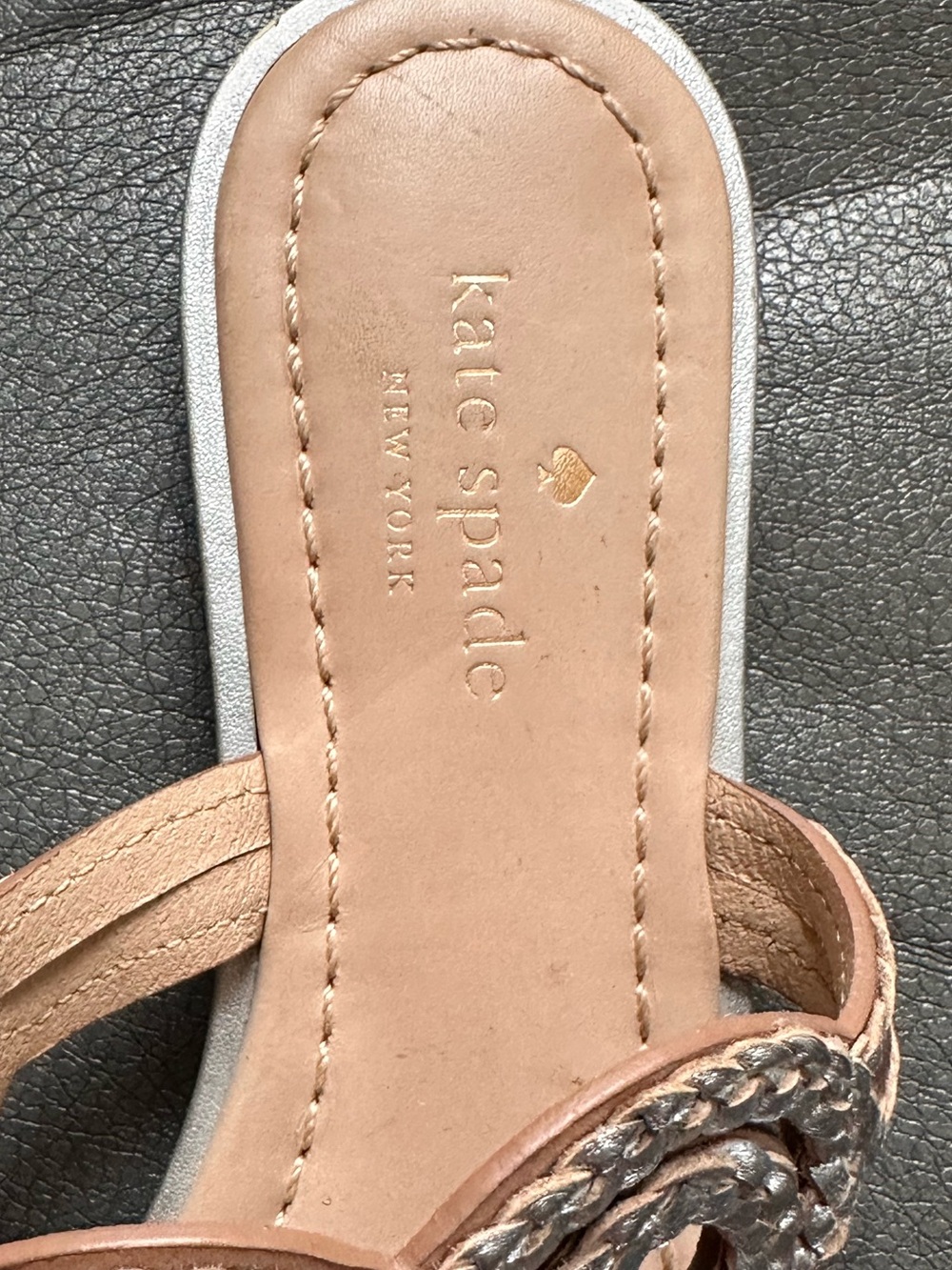 KATE SPADE NEW YORK Women's Gold Woven Leather Ablis Sandal - Picture 4 of 5
